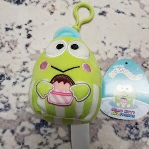 Green 3.5 Inch Hello Kitty And Friends " Keroppi" The Frog Squishmallow Clip-On
